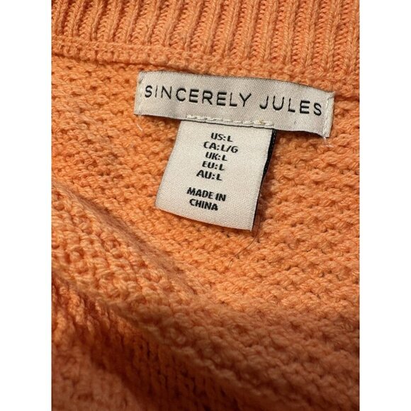 Sincerely Jules Knit Lounge Set Shorts Orange Size Large Cottagecore Lagenlook - Picture 9 of 10